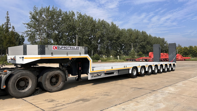 Self-steering Multi axles lowbed trailer