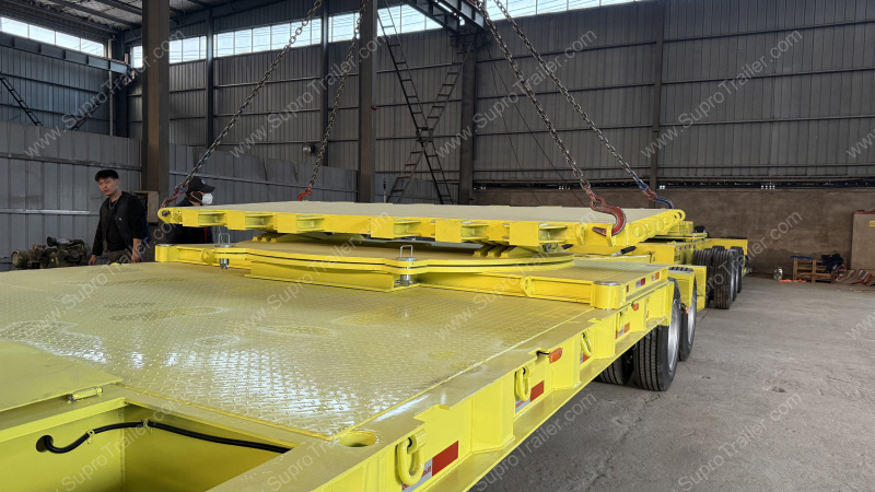 turntable flatbed trailer for girder transport